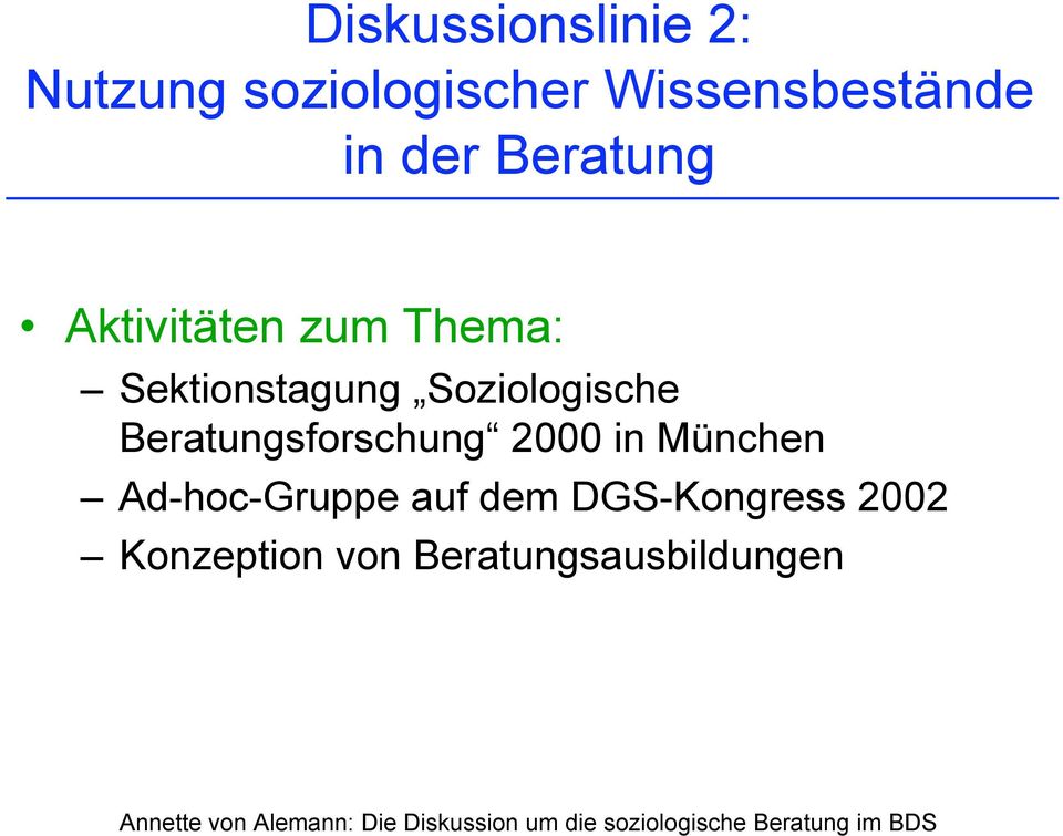 Soziologische Beratungsforschung 2000 in München