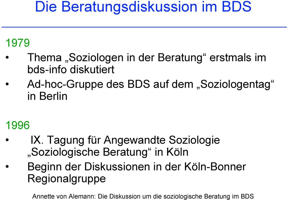 Soziologentag in Berlin 1996 IX.