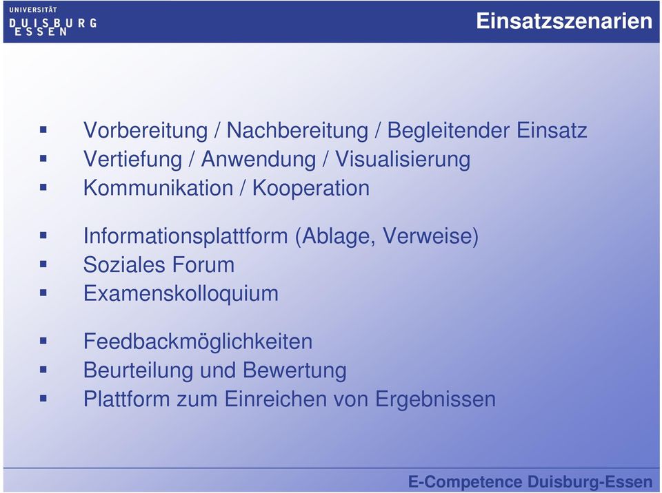 Informationsplattform (Ablage, Verweise) Soziales Forum Examenskolloquium