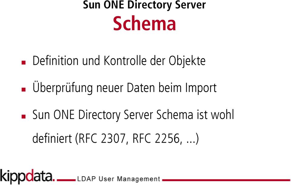 Daten beim Import Sun ONE Directory Server