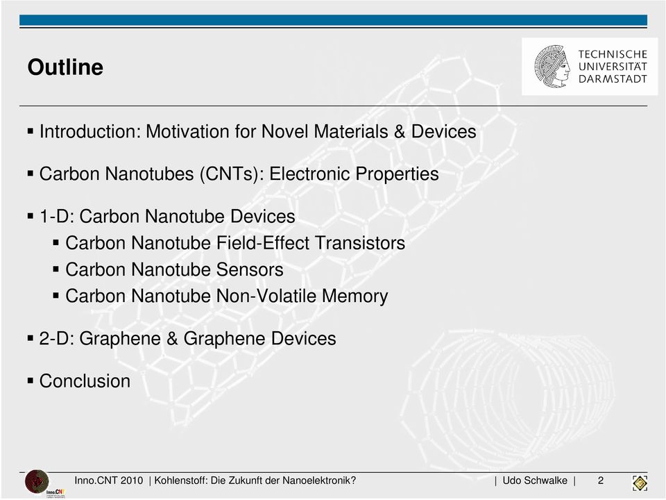 Transistors Carbon Nanotube Sensors Carbon Nanotube Non-Volatile Memory 2-D: Graphene &