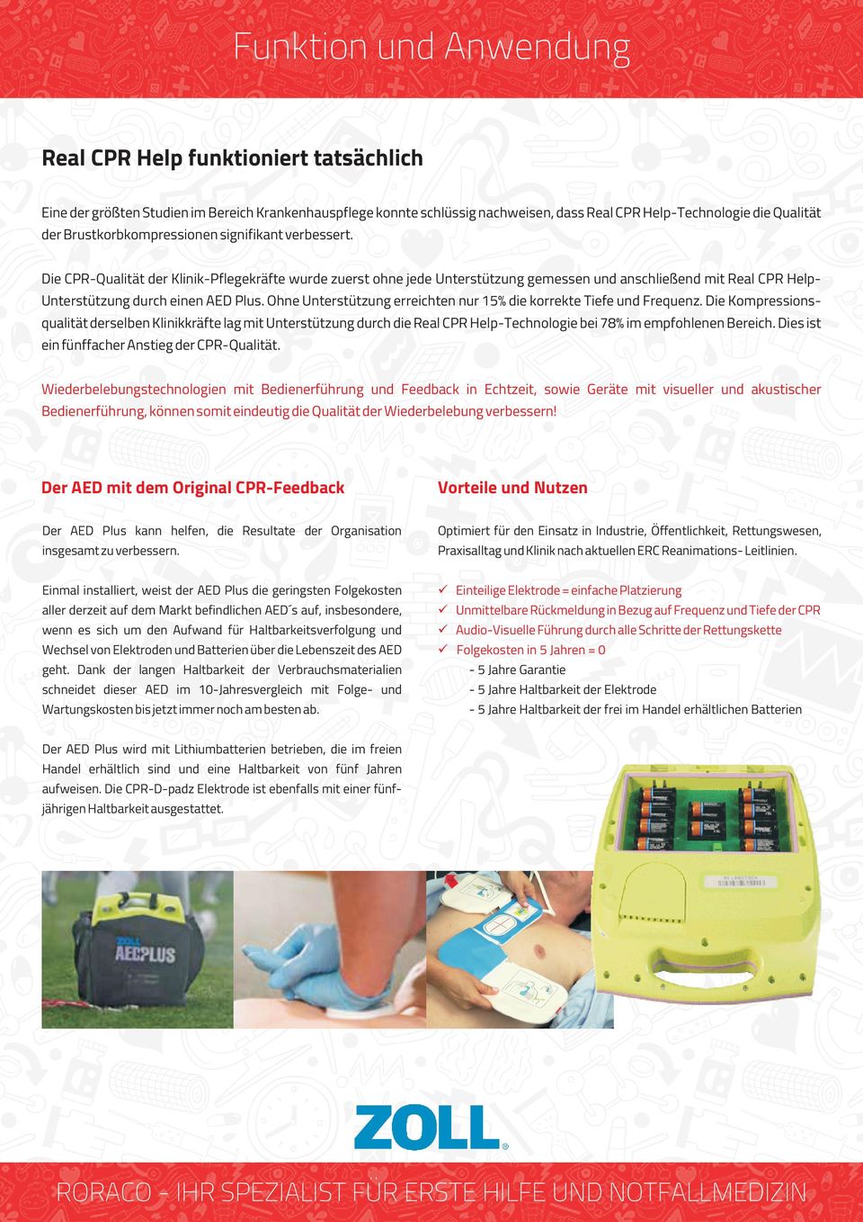 Die CPR-Qualität der Klinik-Pflegekräfte wurde zuerst ohne jede Untersttzung gemessen und anschließend mit Real CPR Help- Untersttzung durch einen AED Plus.