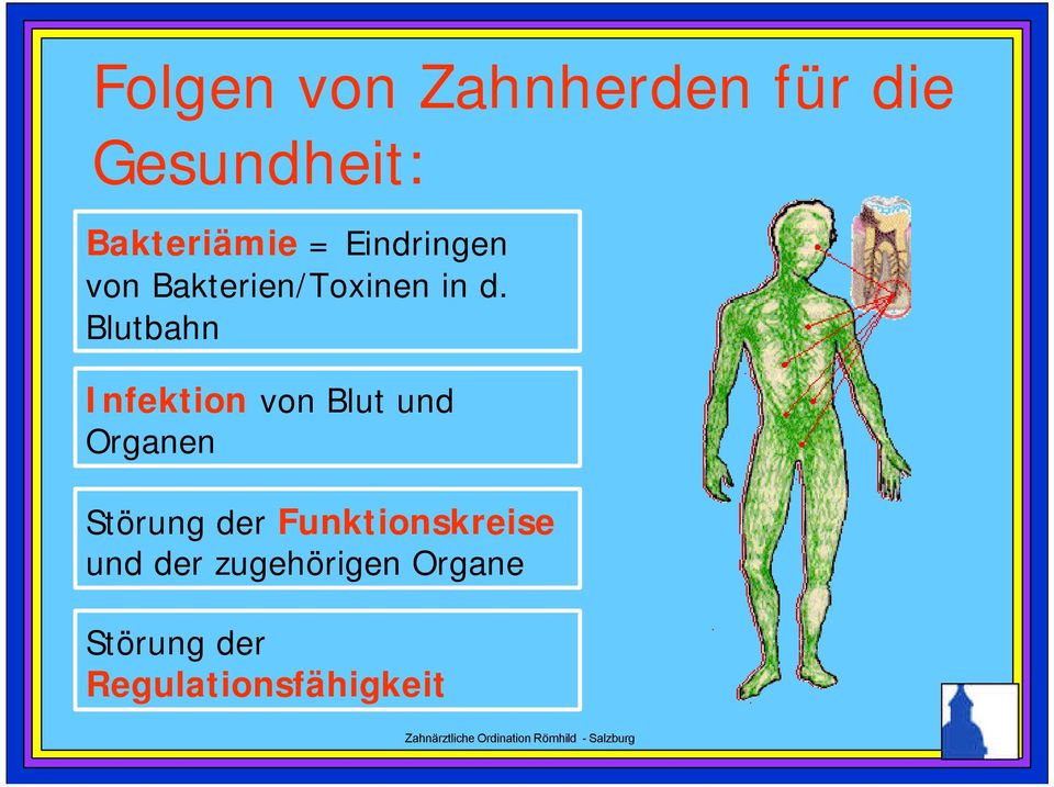 Blutbahn Infektion von Blut und Organen Störung der