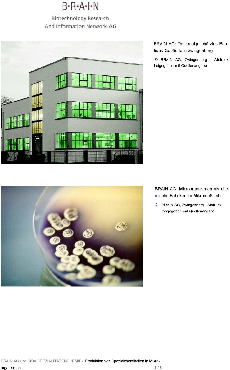BRAIN AG: Mikroorganismen als chemische Fabriken