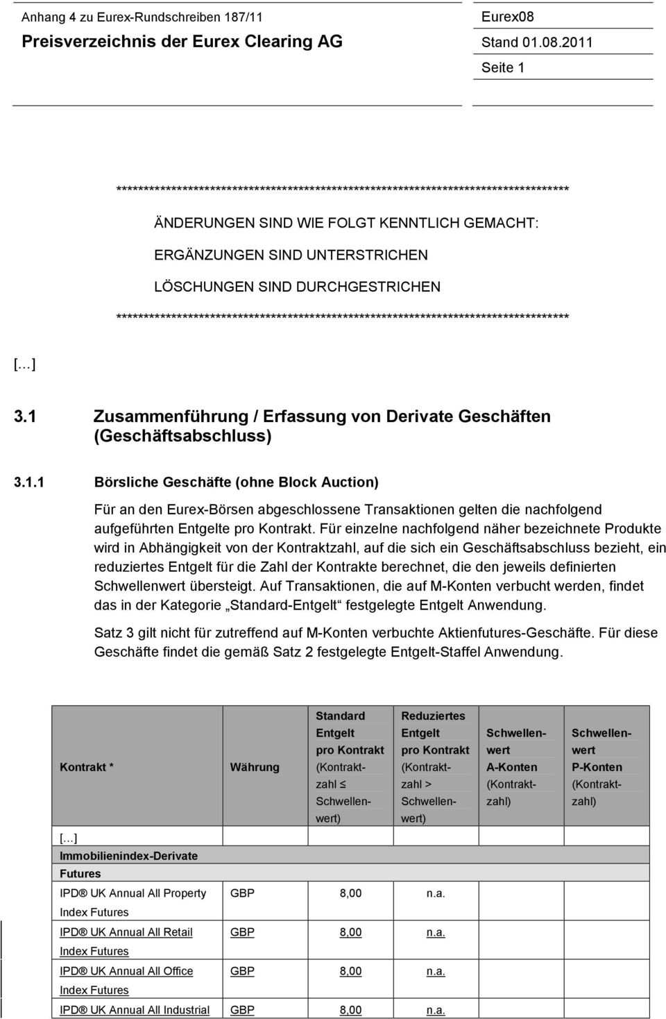 2011 Seite 1 ********************************************************************************** ÄNDERUNGEN SIND WIE FOLGT KENNTLICH GEMACHT: ERGÄNZUNGEN SIND UNTERSTRICHEN LÖSCHUNGEN SIND