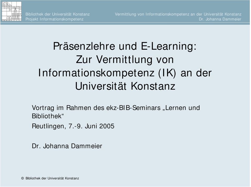 Universität Konstanz Vortrag im Rahmen des