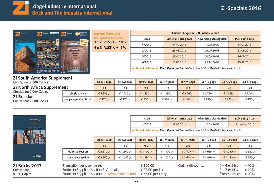 info DA INDÚSTRIA DE CERÂMICA VERMELHA Porto Alegre/RS - Brasil Zi-Specials 2016 Кирпич и черепица Brick and Tile Industry International 2/2015 Ziegelindustrie International Brick and Tile Industry