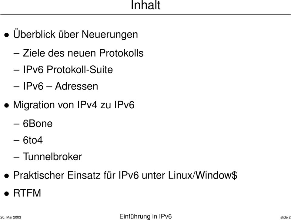 IPv6 6Bone 6to4 Tunnelbroker Praktischer Einsatz für IPv6