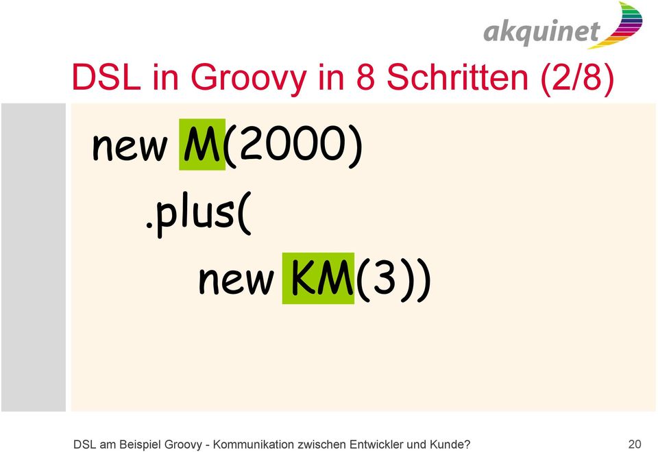 plus( new KM(3)) DSL am Beispiel