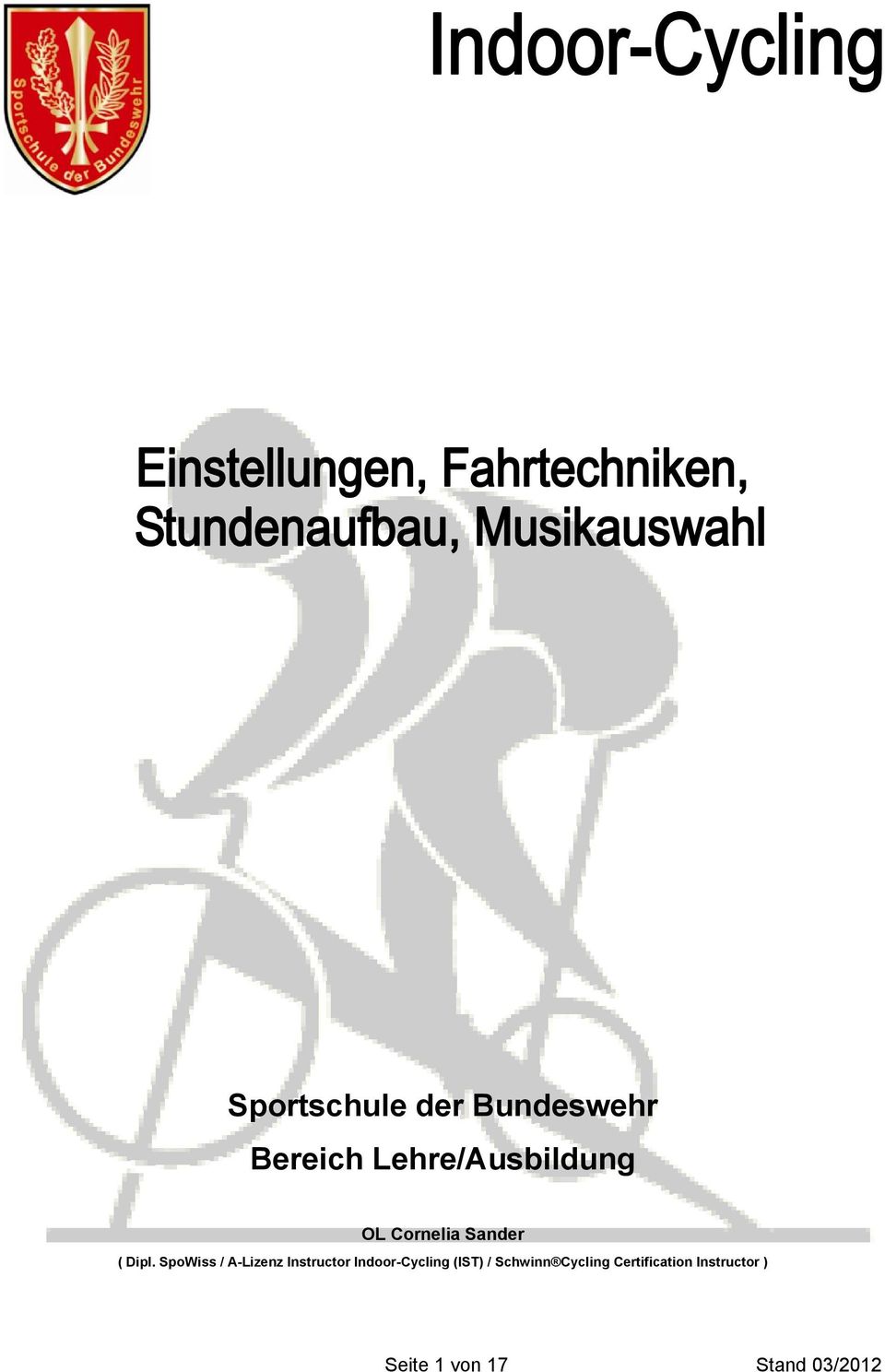 SpoWiss / A-Lizenz Instructor Indoor-Cycling (IST)