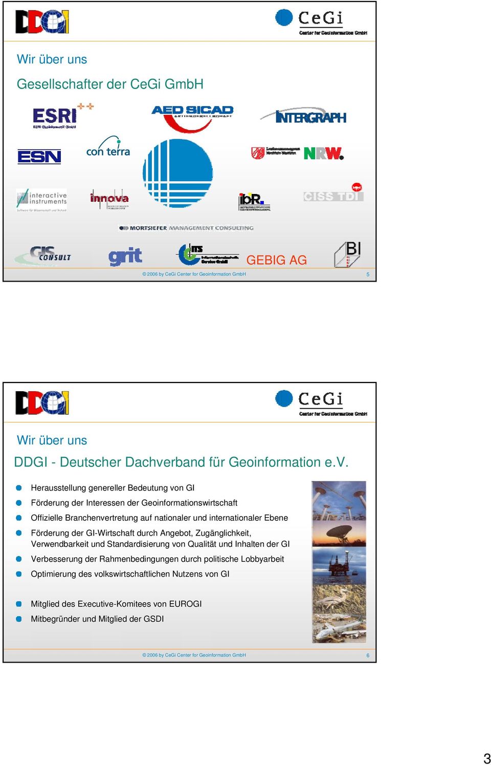Herausstellung genereller Bedeutung von GI Förderung der Interessen der Geoinformationswirtschaft Offizielle Branchenvertretung auf nationaler und