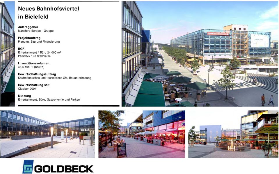 000 m² Parkdeck 198 Stellplätze Investitionsvolumen 45,5 Mio.