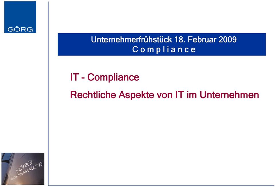 c e IT - Compliance