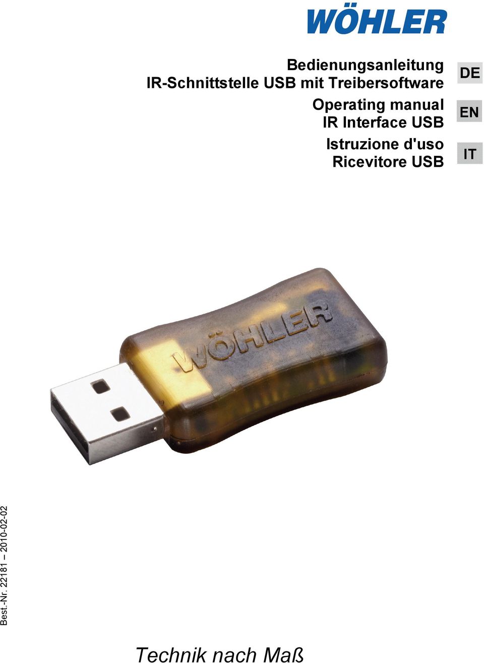 Interface USB Istruzione d'uso Ricevitore