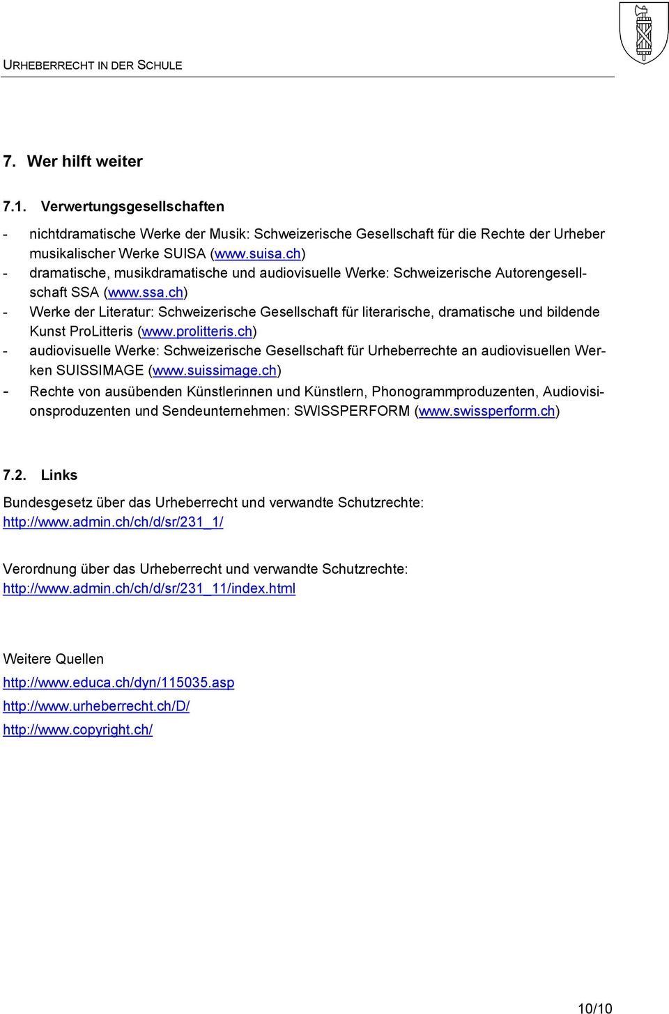 ch) - Werke der Literatur: Schweizerische Gesellschaft für literarische, dramatische und bildende Kunst ProLitteris (www.prolitteris.