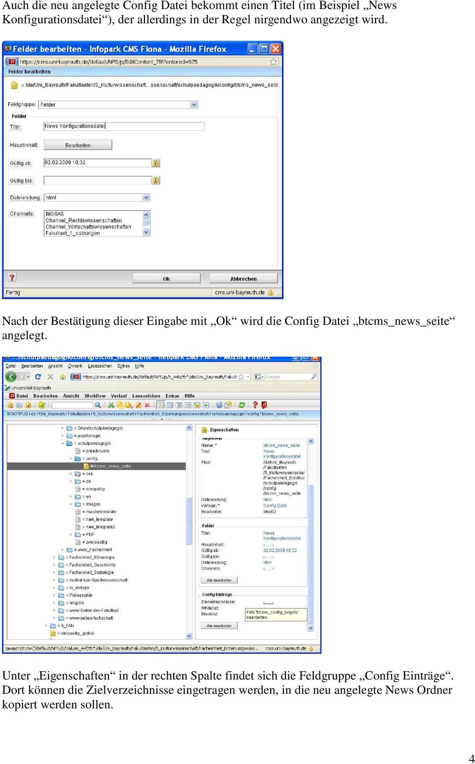 Nach der Bestätigung dieser Eingabe mit Ok wird die Config Datei btcms_news_seite angelegt.