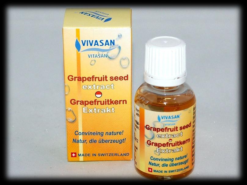 VIVASAN Grapefruitkern Extrakt Der VIVASAN Grapefruitkernextrakt ist ein hochkonzentrierter, rein pflanzlicher Extrakt, der aus den Schalen und Kernen der Grapefruit gewonnen wird.