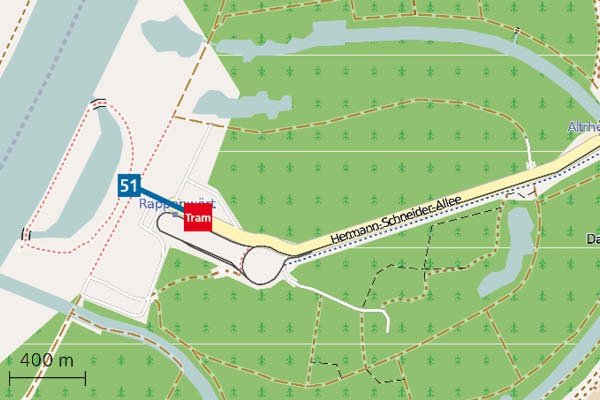 51 Karlsruhe Strandbad Rappenwört Das Bad auf der Rheinaueninsel verfügt über eine Gesamtfläche von 16 Hektar.