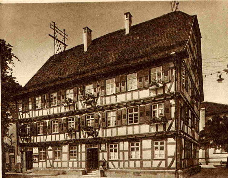 badischen Post: 1687-1733 Dietrich Lennich im Güldenen Hirschen, Hauptstraße 1733.