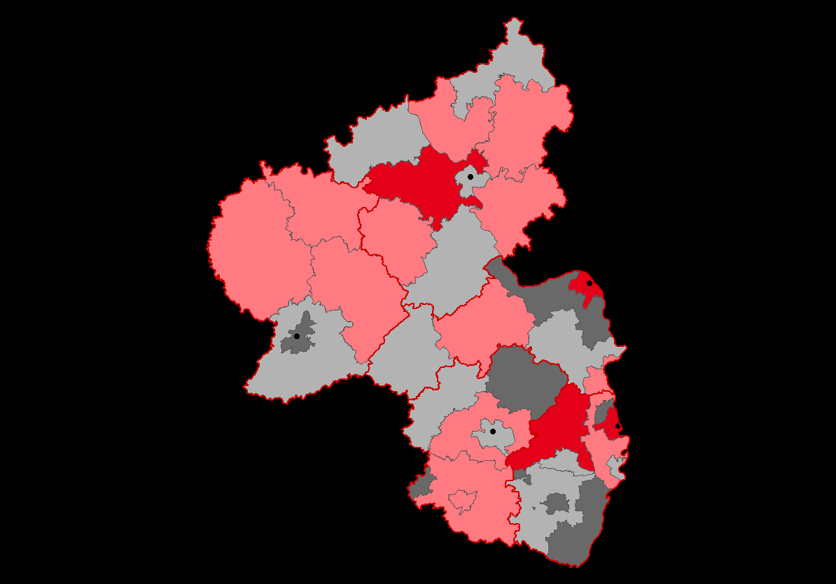 Abbildung 3-8: Beschäftigtenanteile in energieintensive Industriebranchen in den Teilräumen von Rheinland-Pfalz 2013 Anteil Beschäftigte in energieintensiven Branchen an den Industriebeschäftigten