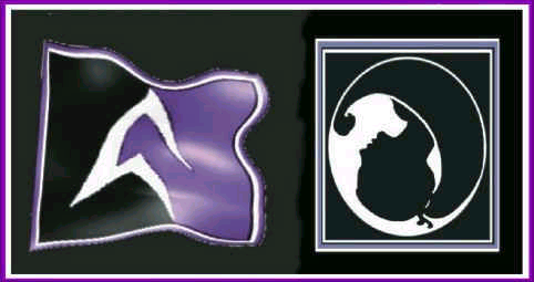 Die eigene Vril-Standarte zeigte dieses Symbol in Weiß auf Schwarz und Violett, wobei