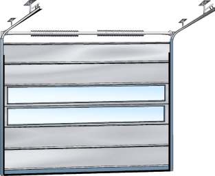 Schnitt Torblatt Oberes Abschlussprofil mit Sturzdichtung Aluminiumrahmen-Sektion mit Isolierverglasung Das scharnierlose Sektionaltor Eine völlig neue Technik wurde erstmals bei diesem patentierten