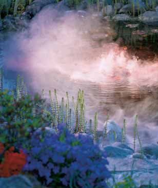 GARDENA Teichnebler Magische Landschaften Teichdekoration Die GARDENA Teichnebler sorgen für stimmungsvolle und faszinierende Lichteffekte und tauchen Ihren Teich in ein geheimnisvolles Nebelkleid.
