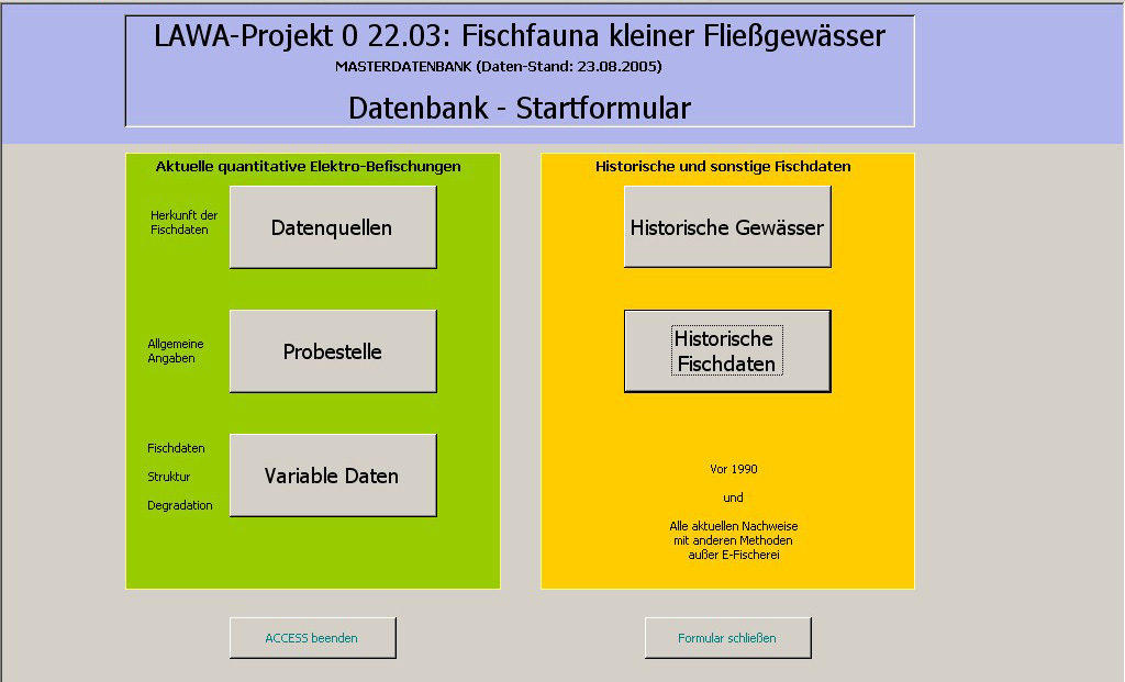 6.6. Die Projekt-Datenbank Die Datenbank wurde mit Microsoft Access erstellt.