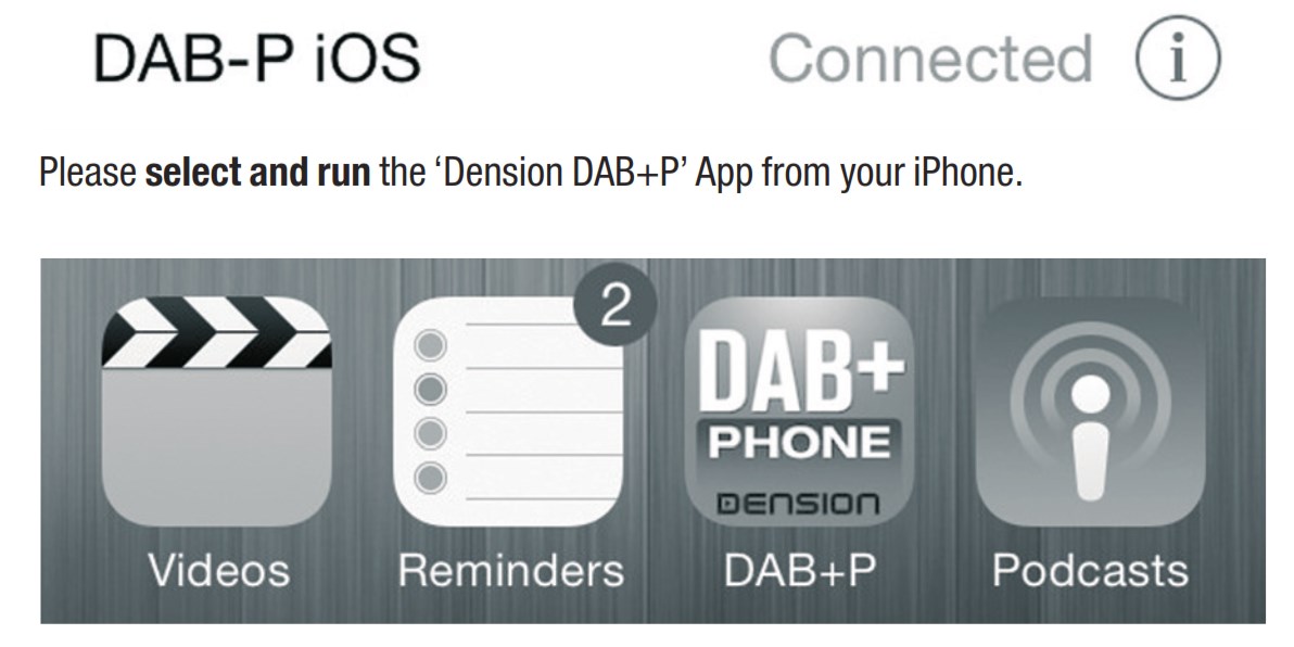 Beachte: Sie sollten ihr Telefon mit dem DAB+P koppeln, bevor die App zum ersten Mal ausgeführt wird.