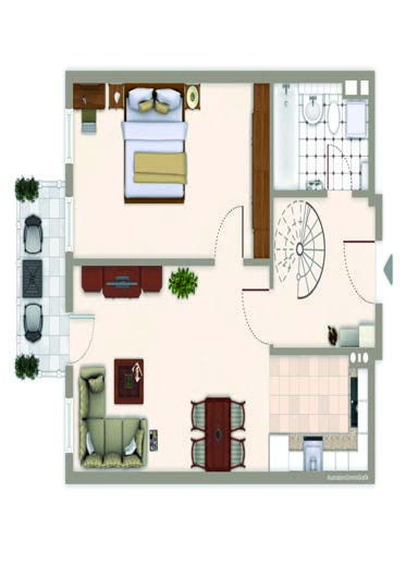 3Zi Wohnung 8 mit Einzelgarage 3-Zimmer-Wohnung Maisonette 2. OG mitte / DG - ca.