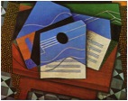 Georg Braque (1882-1963) Man kann auf dem Bild als Gegensatz zu den abstrakt gemalten Dingen sehen, dass Braque am oberen Bildrand einen illusionistisch dargestellten Nagel in das Bild gesetzt hat Im