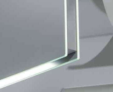 25 Spiegelschrank aus luminium, Lichtausschnitte vertikal Der Spiegelschrank sammelt Pluspunkte mit großzügigen, hochwertigen Spiegelflächen und moderner -Lichttechnik.