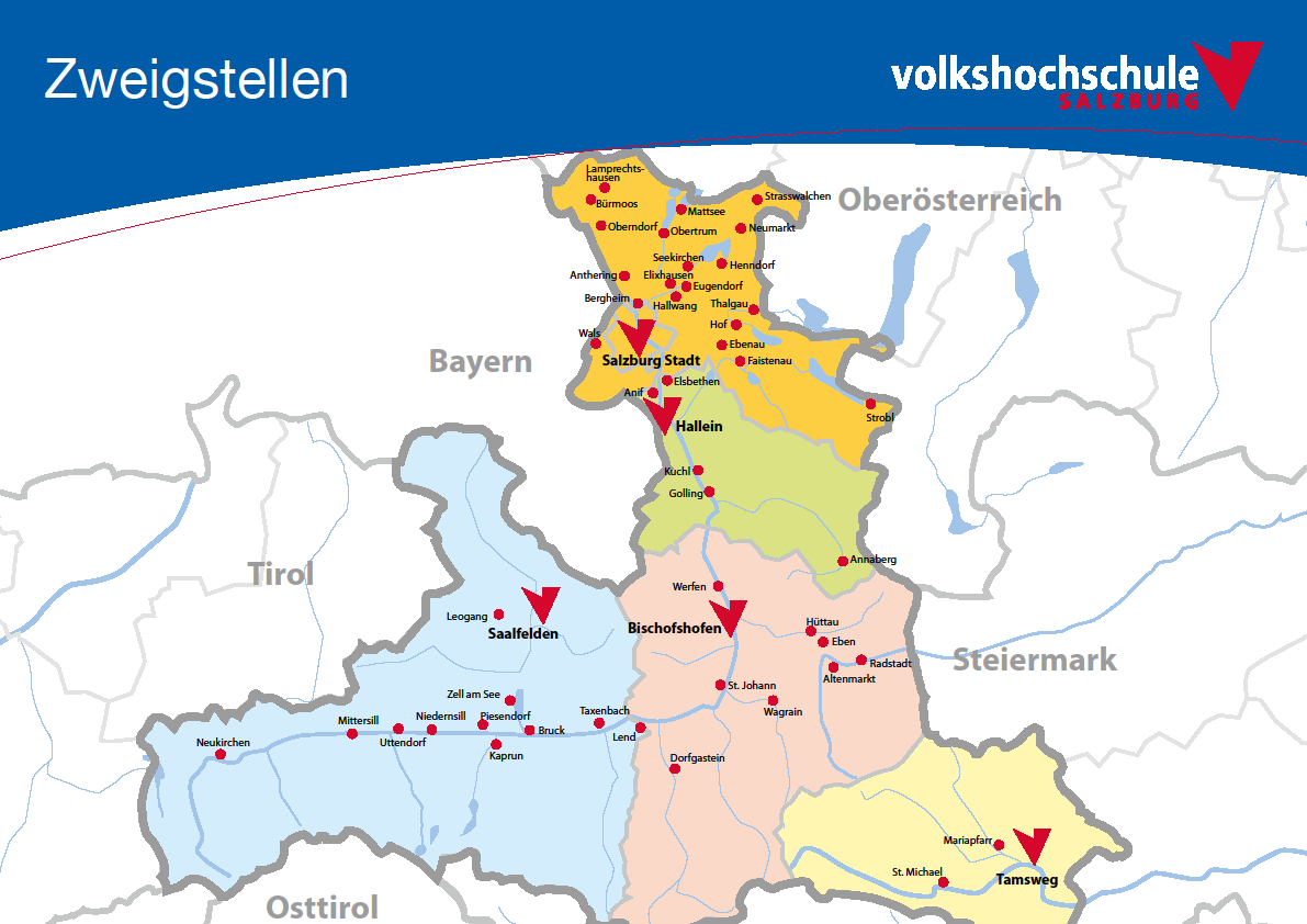 Struktur Standorte in der Stadt Salzburg und 80 Gemeinden im Land (500.