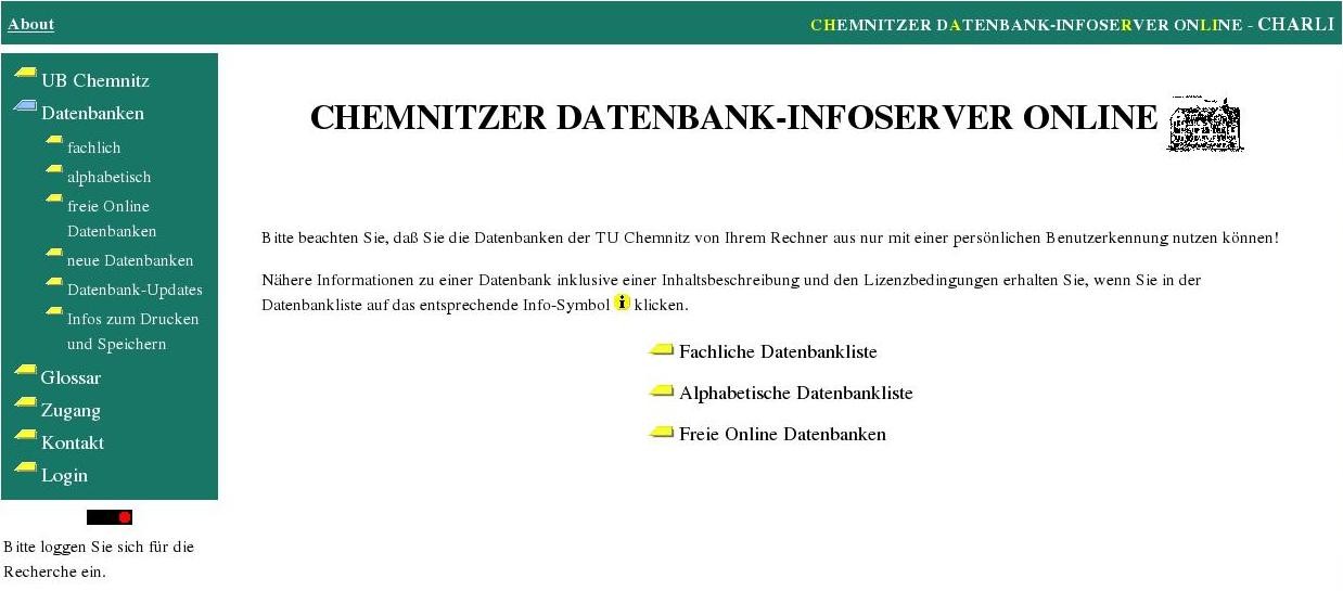 4. Chemnitzer Datenbank-Infoserver Online