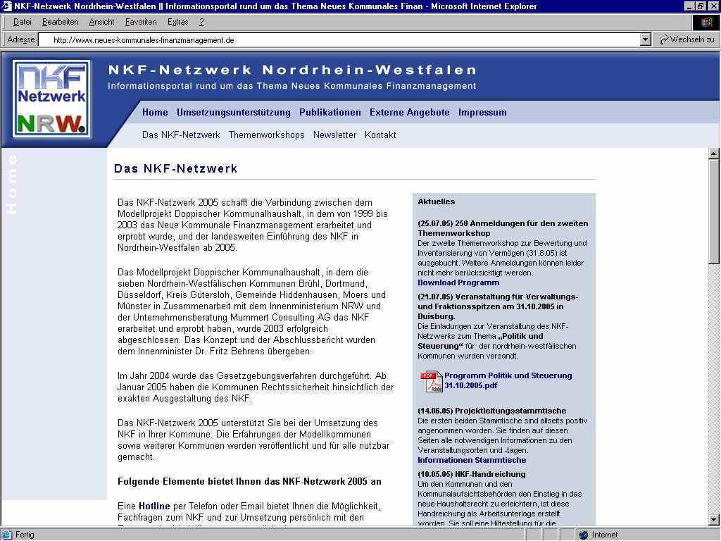 Hotline und Informationen zum NKF unter www.neues-kommunales-finanzmanagement.
