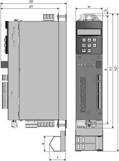 Frequenzumrichter POSIDRIVE FDS 5000 Maßbild Frequency Inverters POSIDRIVE FDS 5000 Dimensioned drawing Convertisseurs de fréq.