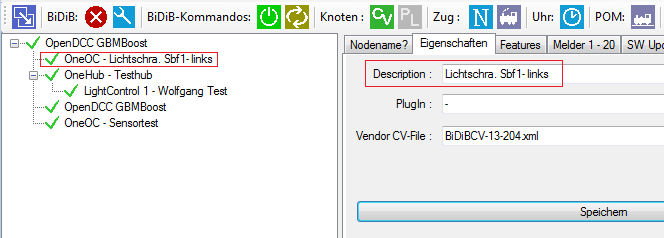 7.2 Bezeichnung des Knoten ändern Ab der Firmware V 0.02.01 ist es möglich, eine beschreibende Bezeichnung auf dem Knoten zu speichern.
