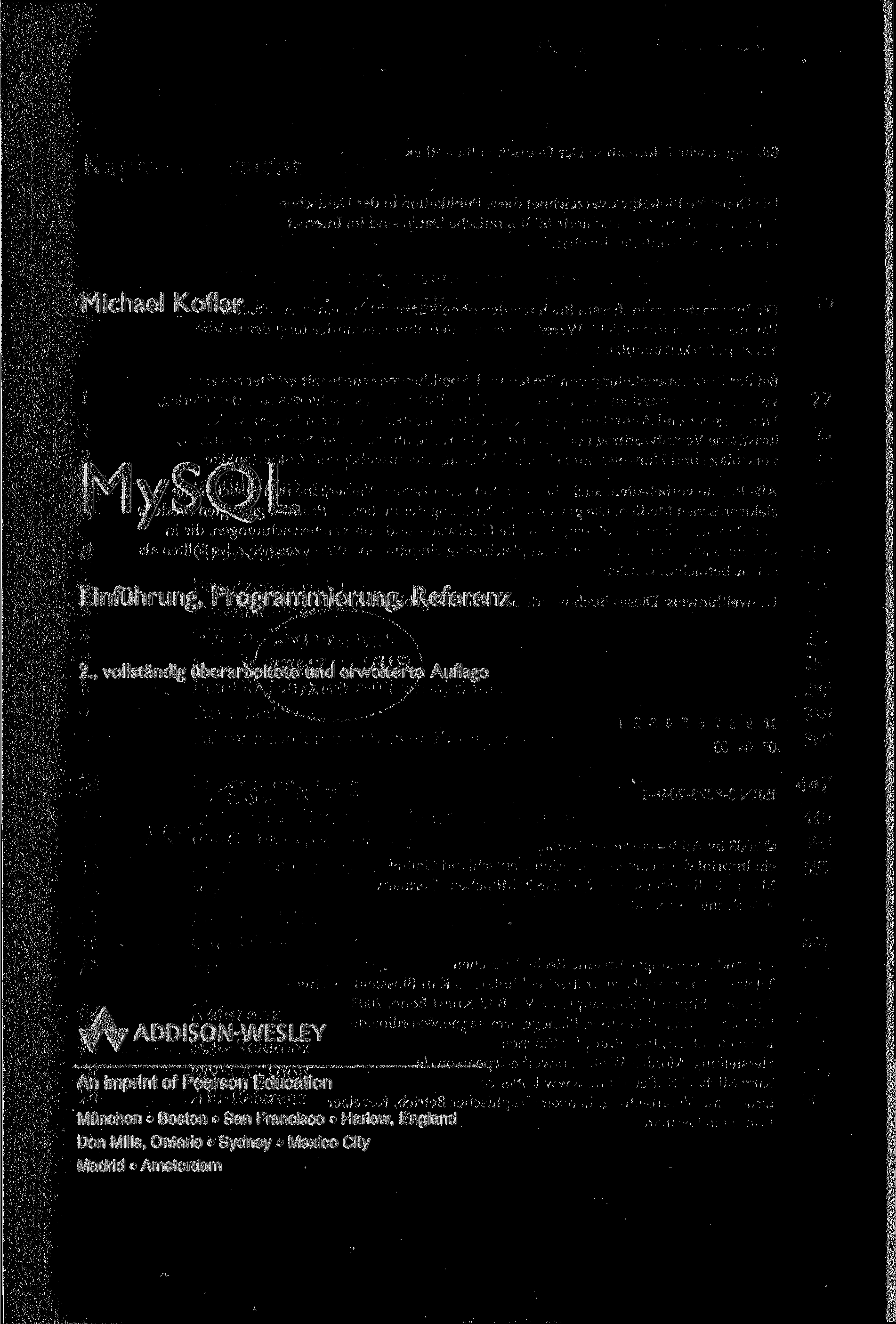 Michael Kofier MySQL Einführung, Programmierung, Referenz 2.