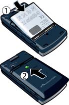 Erste Schritte Zusammenbau Um das Telefon benutzen zu können, müssen Sie eine SIM-Karte und den Akku einlegen.