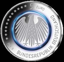 ! Offizielle Münze des Bundesministeriums der Finanzen ze»blauer Planet Erde«.