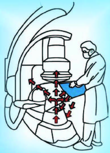 Drape Armour Schutzschild bleifrei Röntgenschutz für Arzt-Hände gegen Strahlungen Schirm Bismuth wie Blei jedoch Bleifrei.