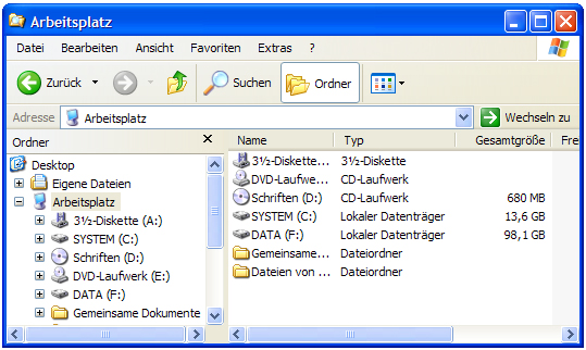 11 Der Windows Explorer 11.1 Übersicht Auf den ersten Blick sieht es so aus, als sei ein Ordner nichts anderes als ein Behälter, in dem man beliebige Dateien und andere Ordner aufbewahren kann.