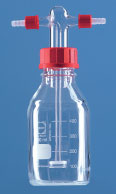 Gaswaschflaschen Gaswaschflaschen ohne Aufsatz DURAN. NS 29/32, nach DIN 12463. Gaswaschflasche ohne Aufsatz Inhalt Ø Höhe Ausführung VPE Art.-Nr. ml mm mm 100 40 200 mit Fuß 1 5.5150.