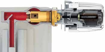 Aufbau z. B. Thermolux K mit Thermostat-Ventilunterteil Eclipse mit automatischer Durchflussregelung 1. Wellrohr 2. Erfühlbare Markierungen für Sehbehinderte 3.