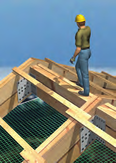 AUVA Sicheres Arbeiten in der Zimmerei Bei Dacharbeiten dürfen nur Dachfanggerüste verwendet werden, die an der Außenseite eine mind.
