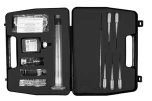 Zubehör Selcoperm Test Kit Beschreibung Test Kit PWS T00, bestehend aus: 5 Pipetten, 1 Meßzylinder, 1 Härte-Test-Kit, 1 Thermometer, 1 Hydrometer, 1 Test Kit für die Chlorkonzentration der