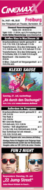 18 K I N OI N F R E I B U RG Freiburger Wochenbericht. Mittwoch, 23.