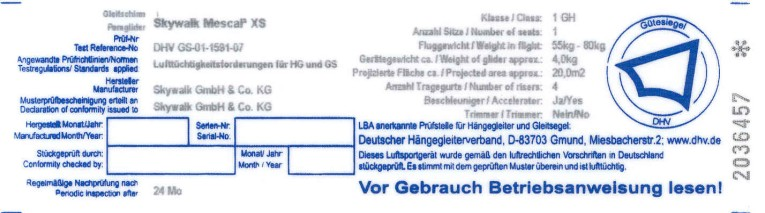 Gerätekunde Bezeichnungen Begleitmaterial Theorieunterricht Grundkurs Obersegel Hinterkante Untersegel Eintrittskante mit Eintrittsöffnungen Leinenschloss Bremsschlaufe Tragegurte Klassifizierung