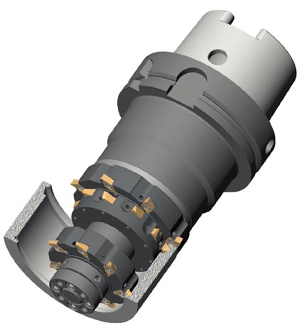 NUTFRÄSEN (Zirkular) GROOVE MILLING by circular interpolation Schwenklager Nuten fräsen Scheibenfräser M275 mit unterschiedlichen urchmessern auf einem Fräsdorn mit HSK-Anbindung und innerer