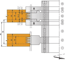 Minizinken / Hobelwerk > Minizinken MEC 194 / H 194 Randzinkenfräser Schneidenflugkreis 250 mit 6 Schneiden, 160 mit 4 Schneiden Gerade Zahnbrust HS- oder HW-bestückt Passend zu Zinkenfräser 198 / H